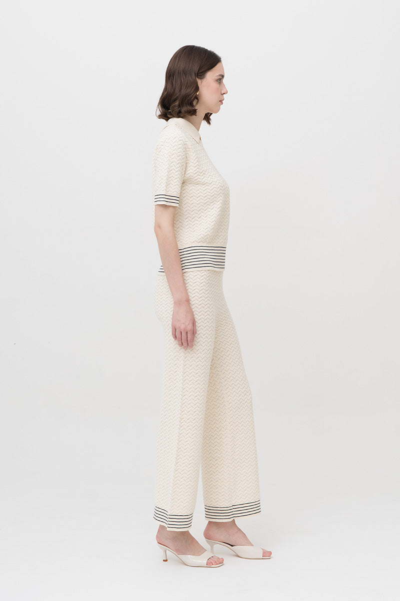 Essential Pointelle-Knit Pants In Cream