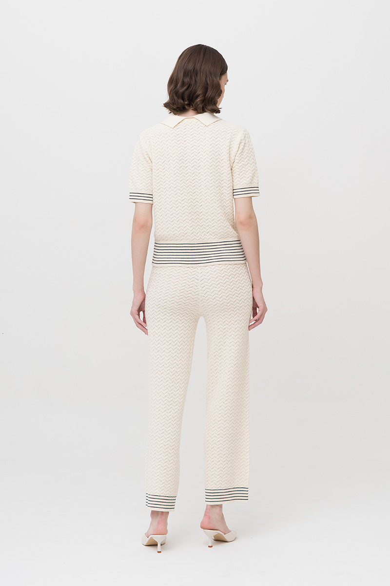 Essential Pointelle-Knit Pants In Cream