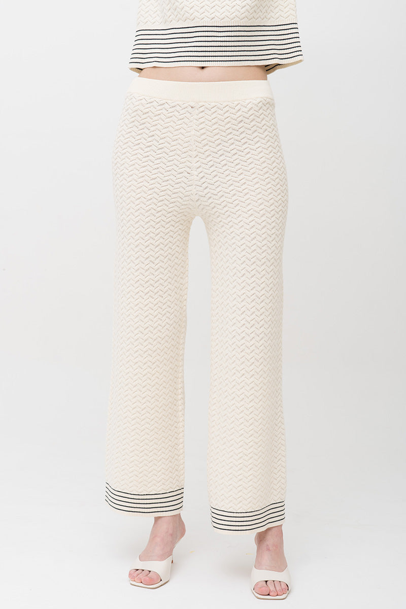 Essential Pointelle-Knit Pants In Cream