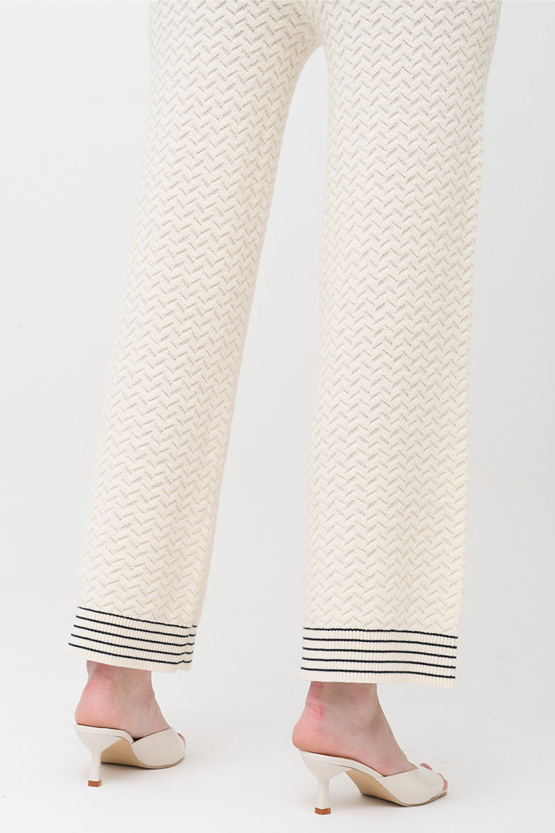 Essential Pointelle-Knit Pants In Cream