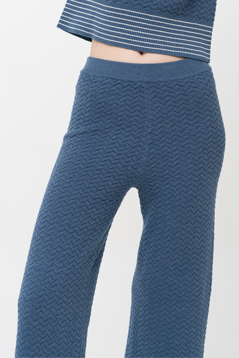 Essential Pointelle-Knit Pants In Slate Blue
