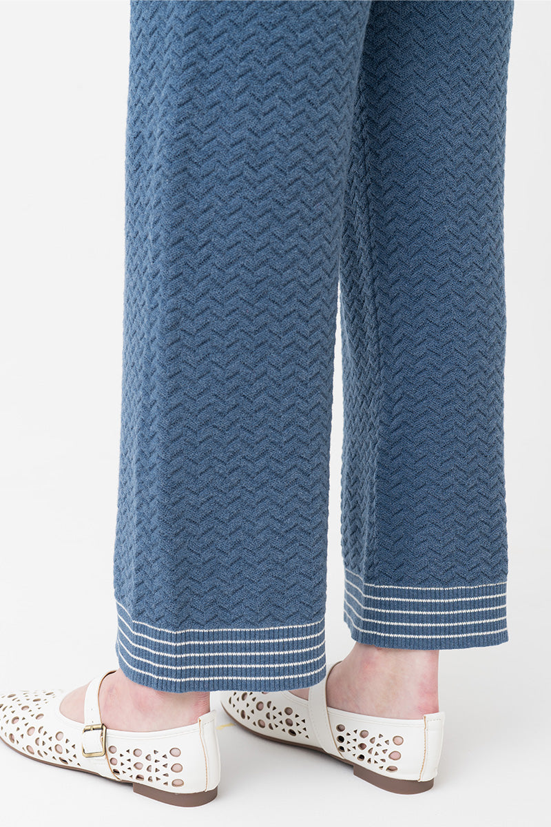 Essential Pointelle-Knit Pants In Slate Blue