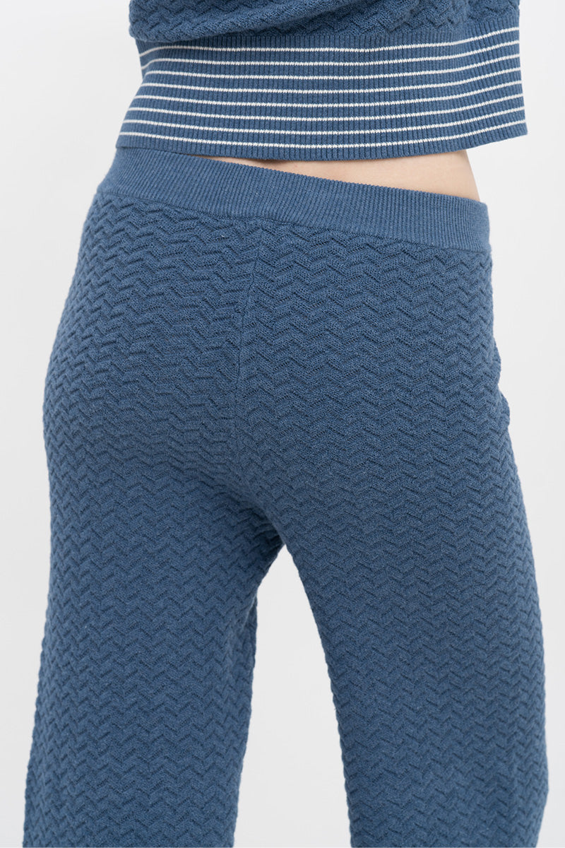 Essential Pointelle-Knit Pants In Slate Blue