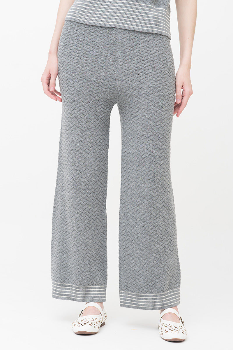 Essential Pointelle-Knit Pants In Stone Grey