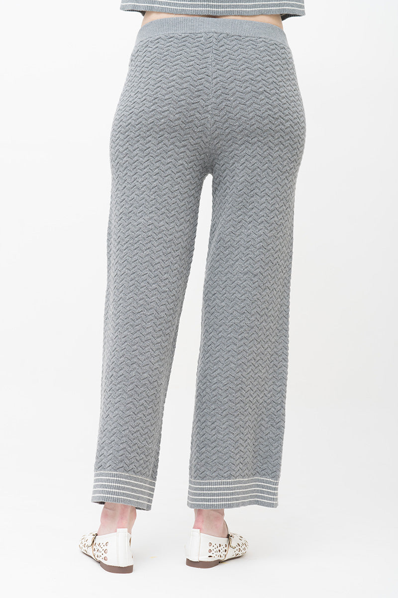 Essential Pointelle-Knit Pants In Stone Grey