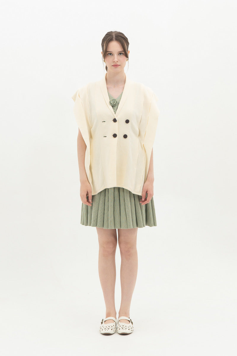 Essential Side-Tie Vest In Cream