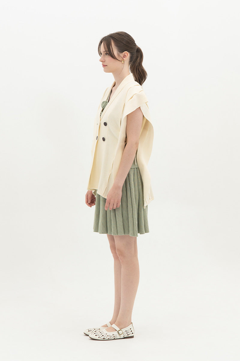 Essential Side-Tie Vest In Cream