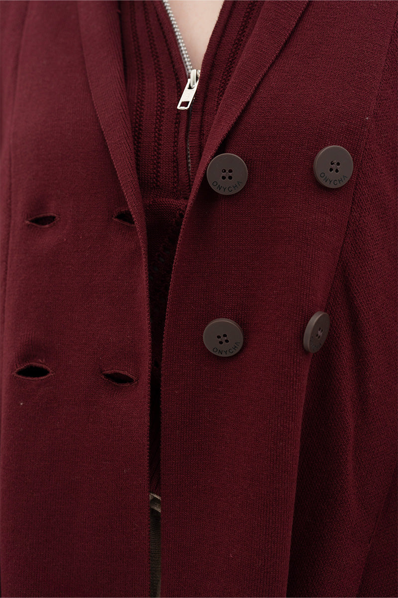 Essential Side-Tie Vest In Maroon