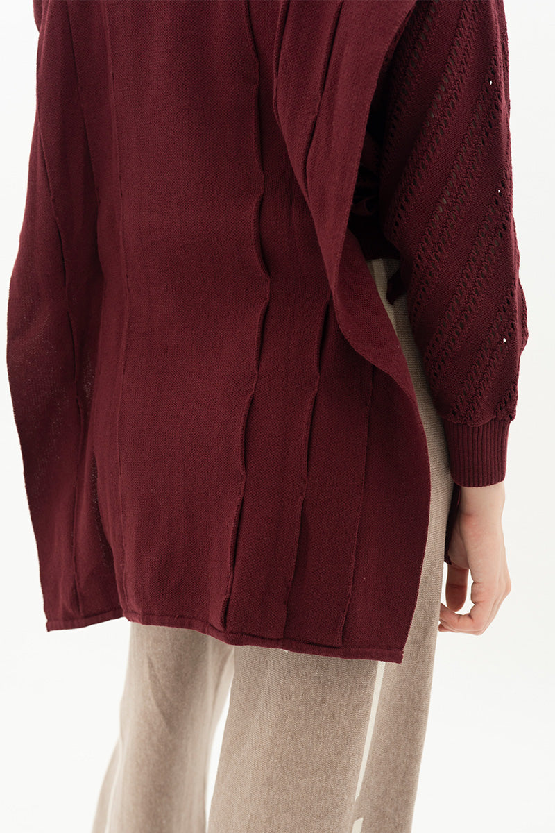 Essential Side-Tie Vest In Maroon