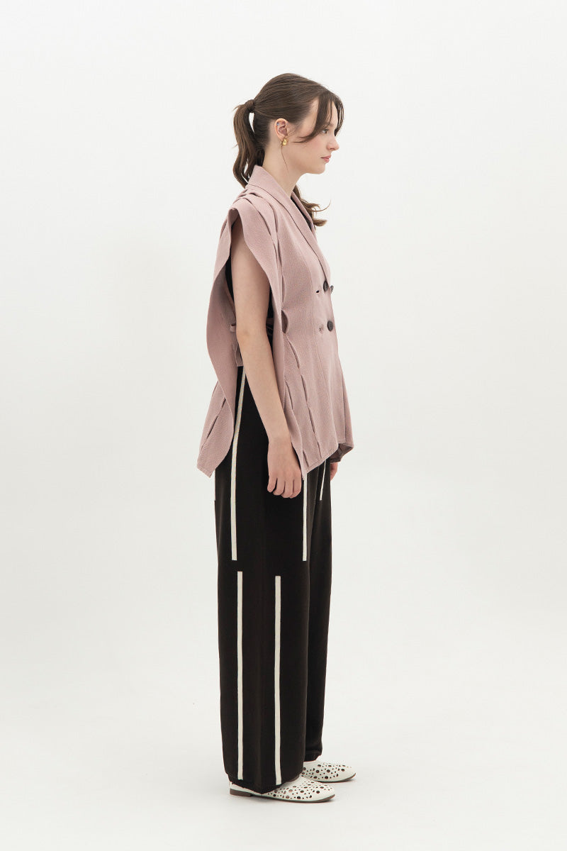 Essential Side-Tie Vest In Mauve Pink