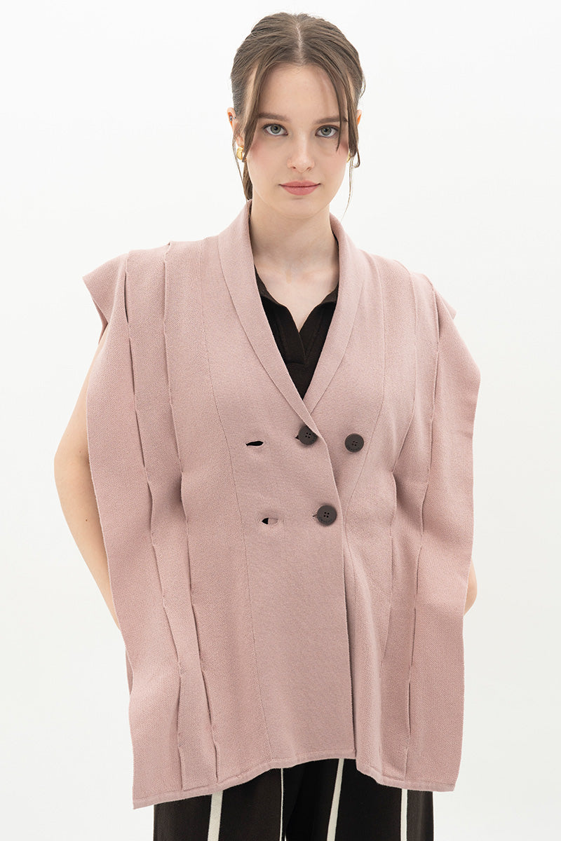 Essential Side-Tie Vest In Mauve Pink