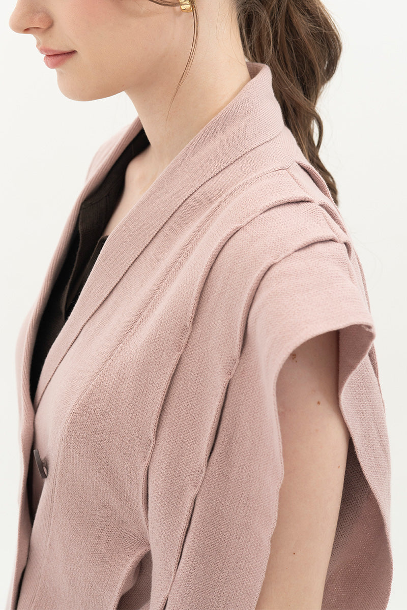 Essential Side-Tie Vest In Mauve Pink