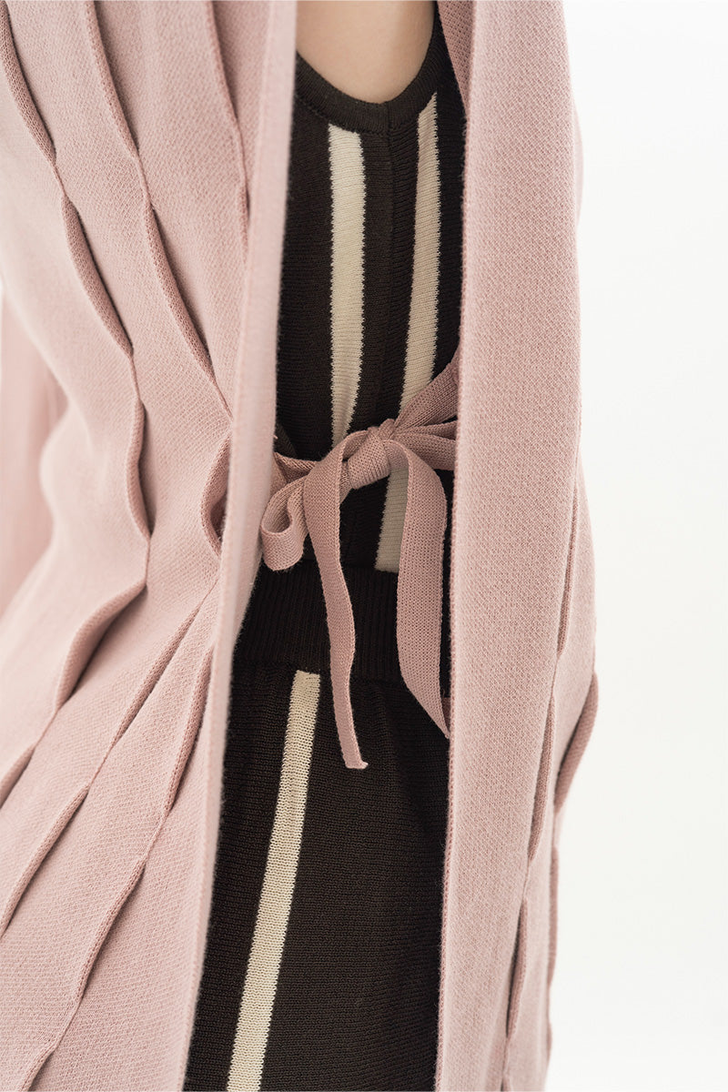 Essential Side-Tie Vest In Mauve Pink