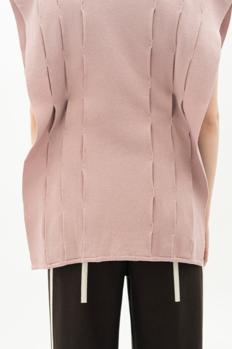 Essential Side-Tie Vest In Mauve Pink