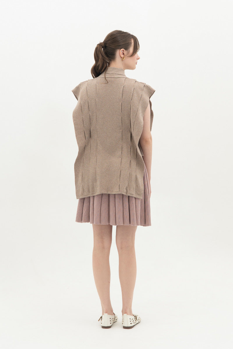 Essential Side-Tie Vest In Taupe