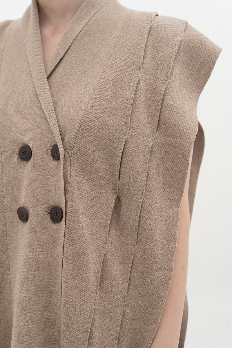 Essential Side-Tie Vest In Taupe