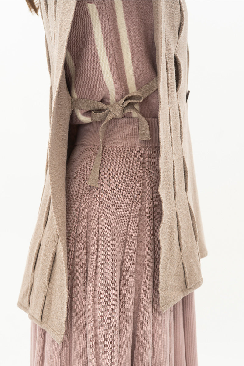 Essential Side-Tie Vest In Taupe