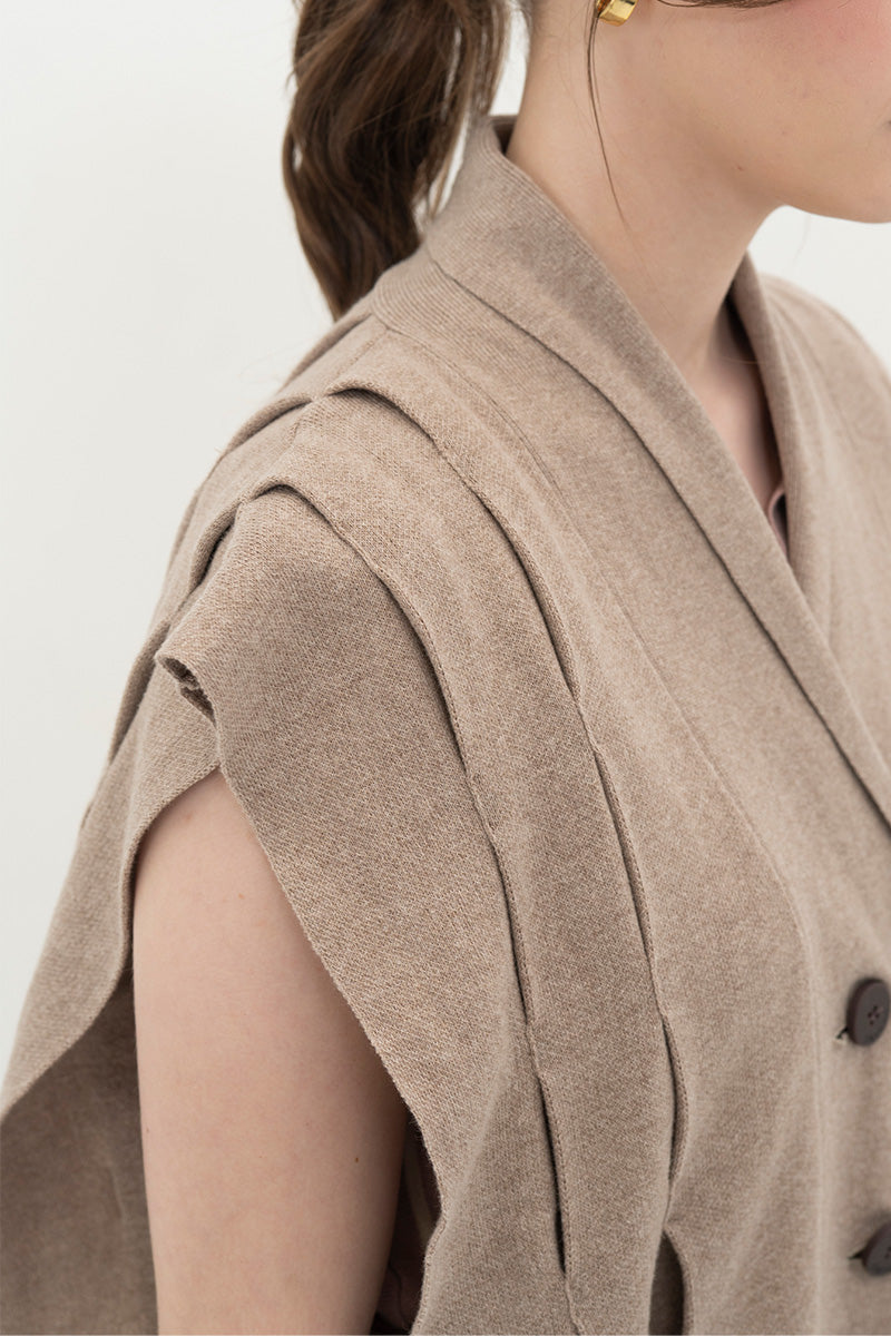 Essential Side-Tie Vest In Taupe