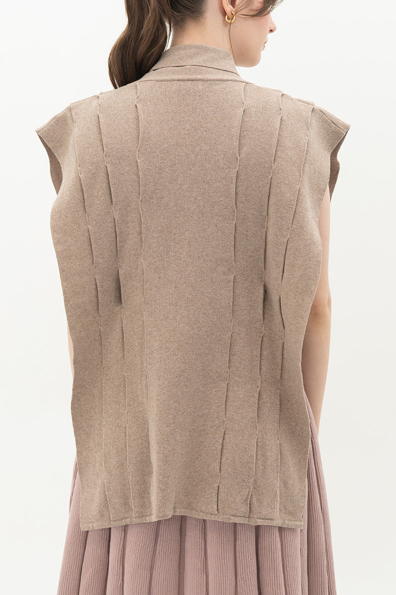Essential Side-Tie Vest In Taupe