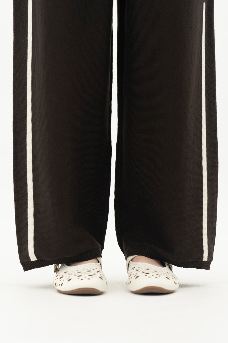 Essential Striped Jogger Pants In Cacao