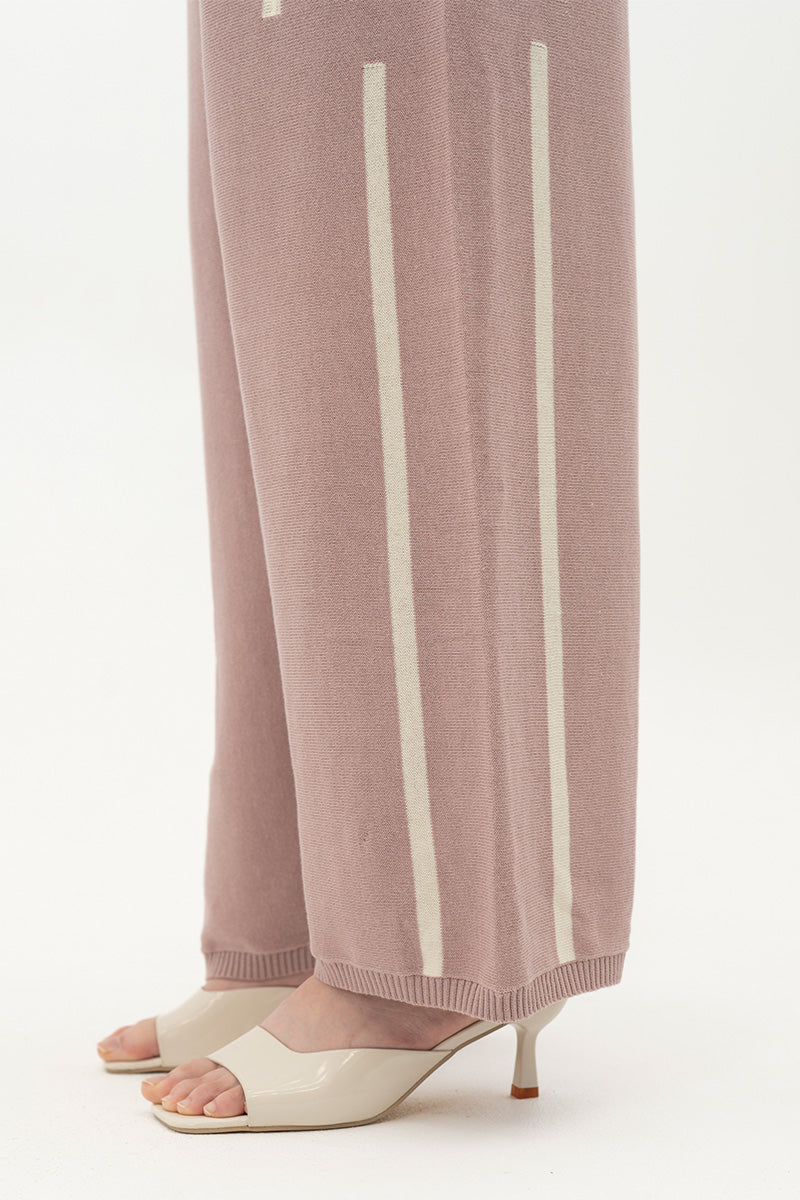 Essential Striped Jogger Pants In Mauve Pink