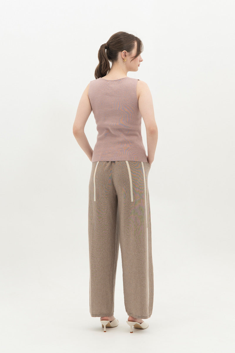 Essential Striped Jogger Pants In Taupe