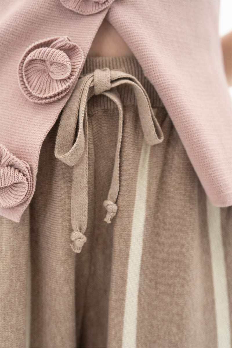 Essential Striped Jogger Pants In Taupe