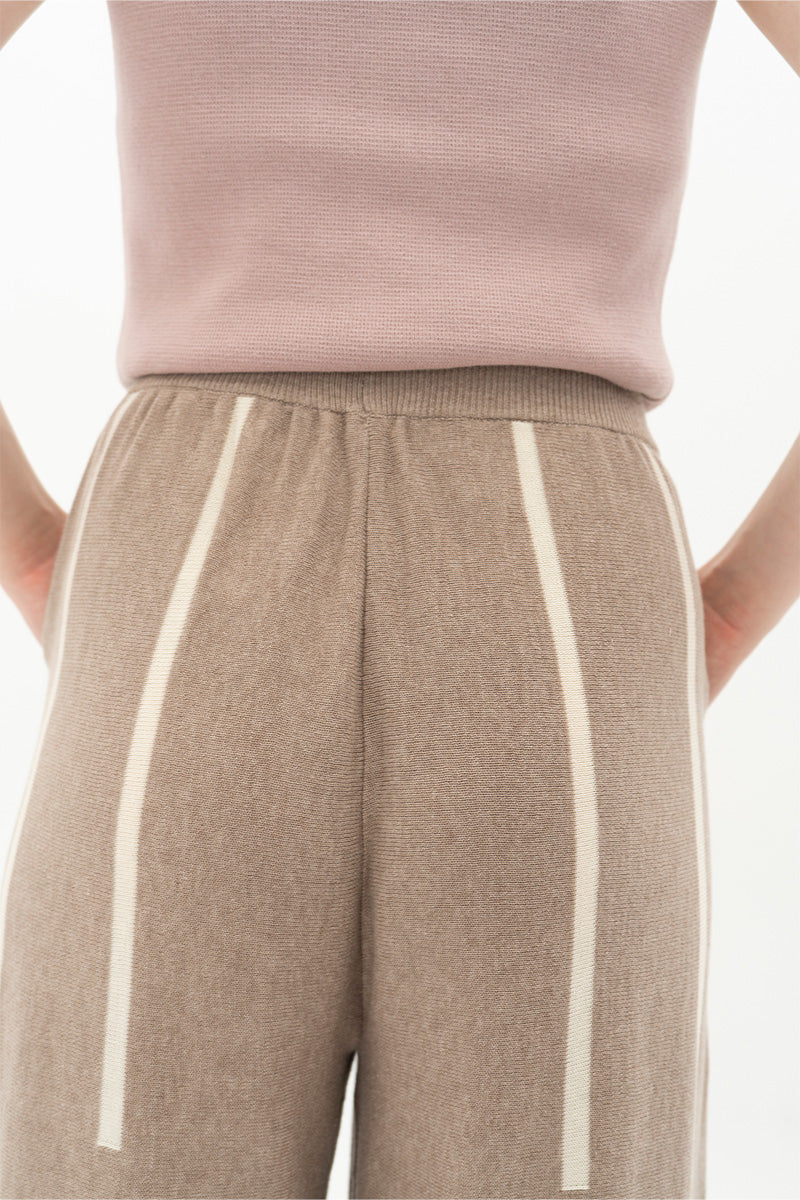 Essential Striped Jogger Pants In Taupe