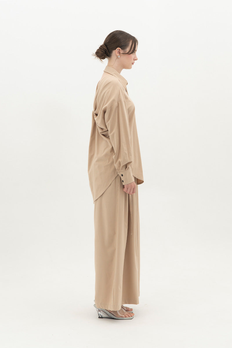 Backless Shirt In Beige