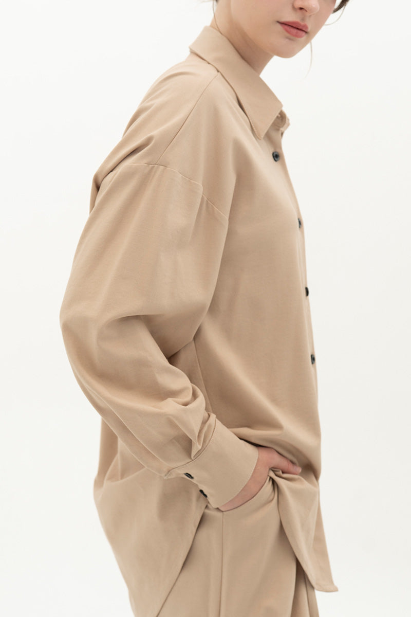 Backless Shirt In Beige