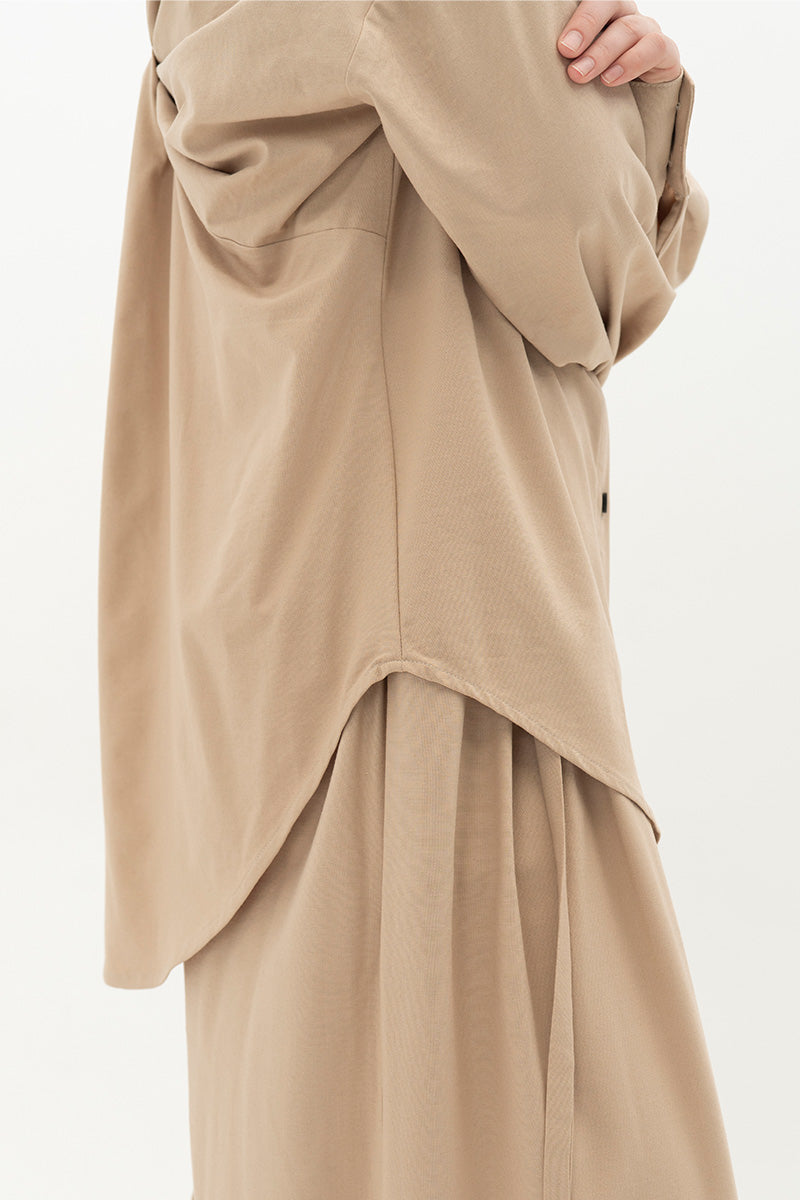 Backless Shirt In Beige