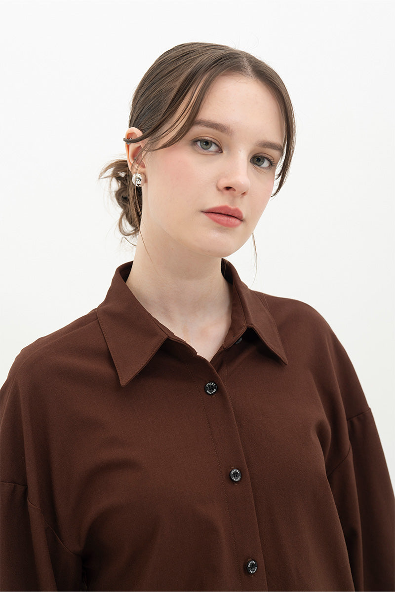 Backless Shirt In Chocolate Brown