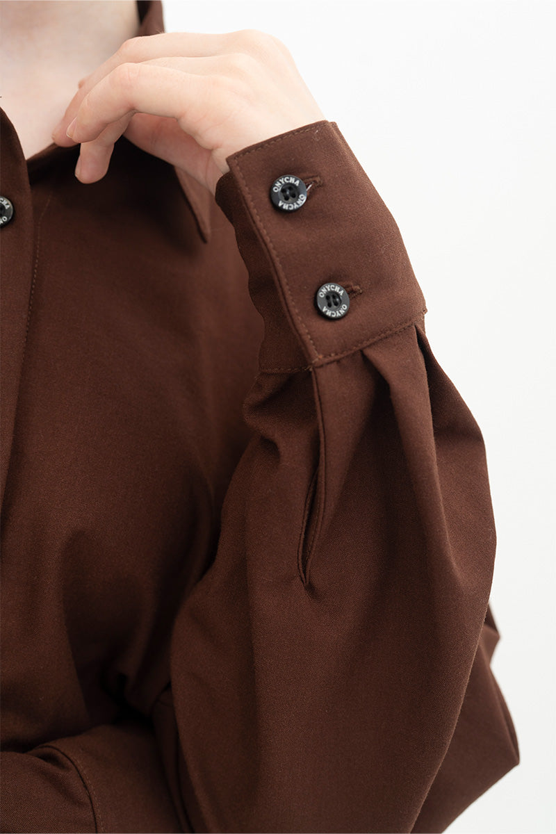 Backless Shirt In Chocolate Brown