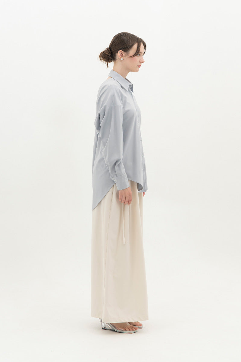 Backless Shirt In Light Slate Grey