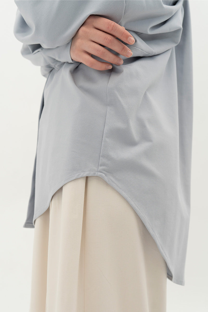 Backless Shirt In Light Slate Grey