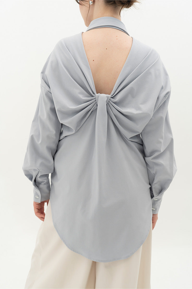Backless Shirt In Light Slate Grey