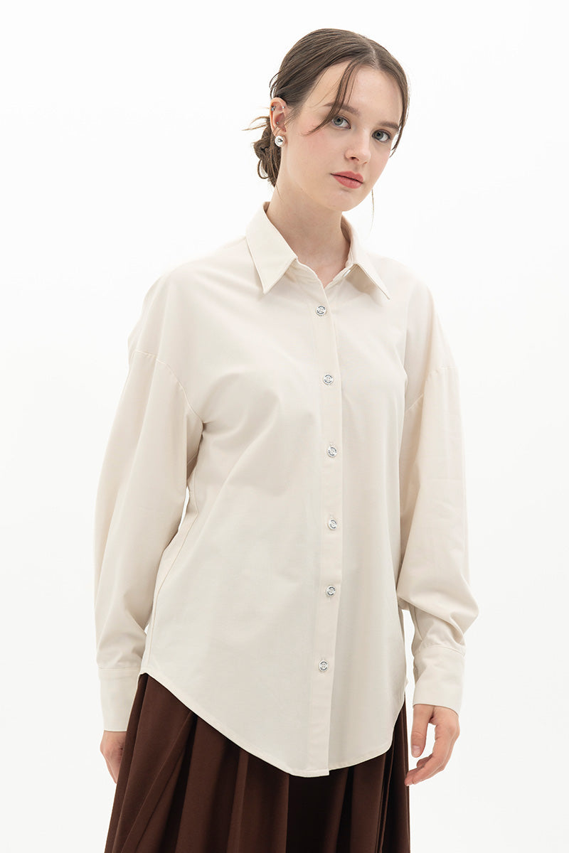Backless Shirt In Off White