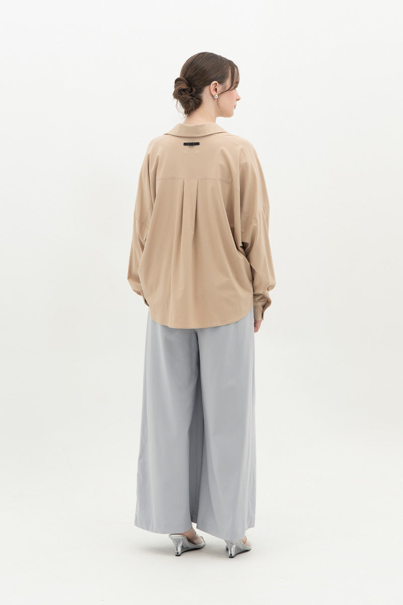 Pleated Shirt In Beige