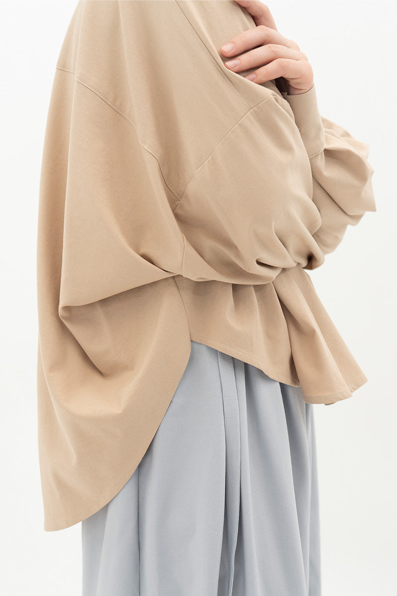 Pleated Shirt In Beige