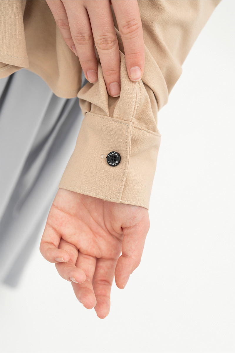 Pleated Shirt In Beige