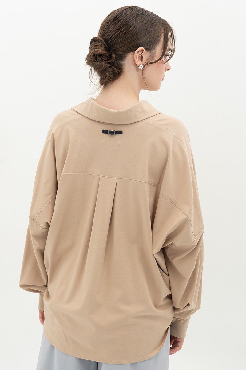Pleated Shirt In Beige