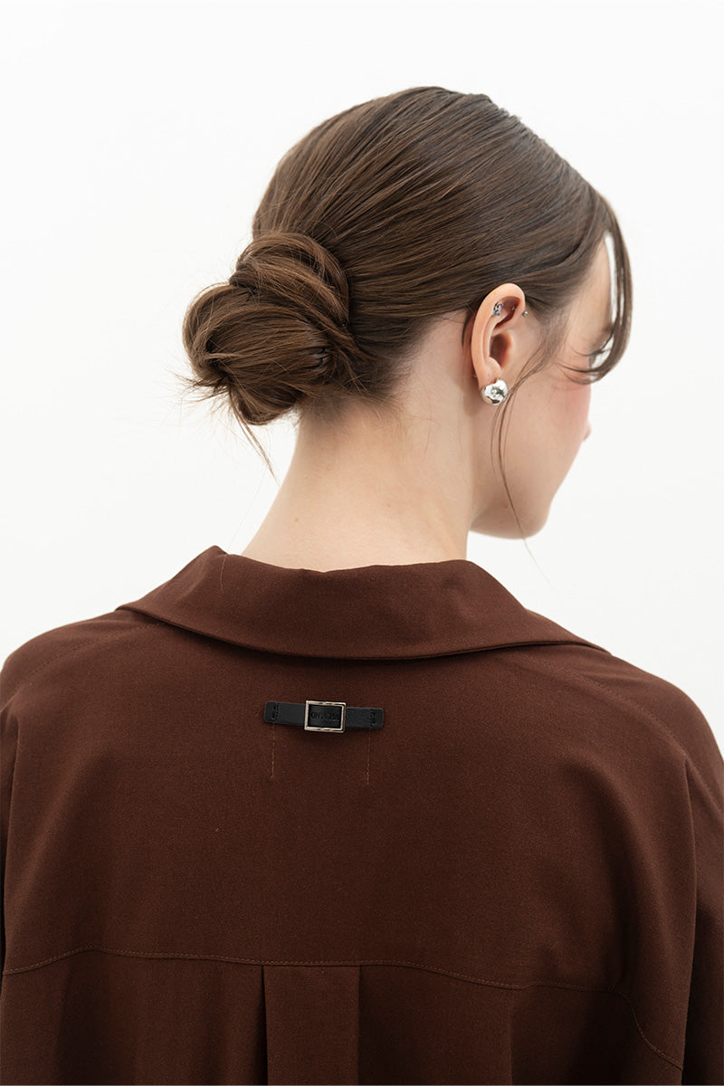 Pleated Shirt In Chocolate Brown