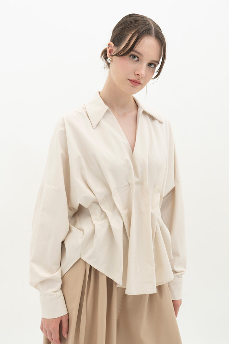 Pleated Shirt In Off White