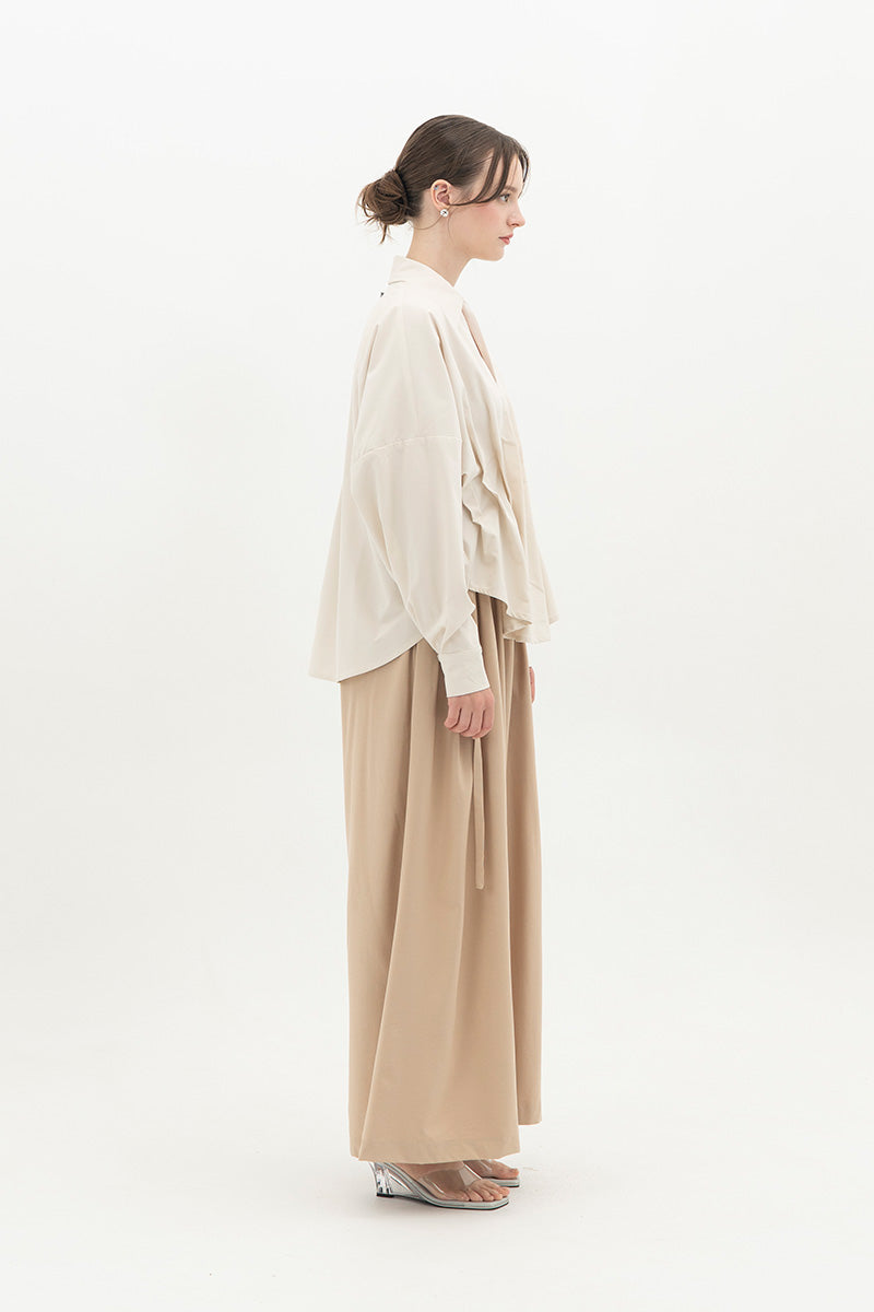Pleated Shirt In Off White