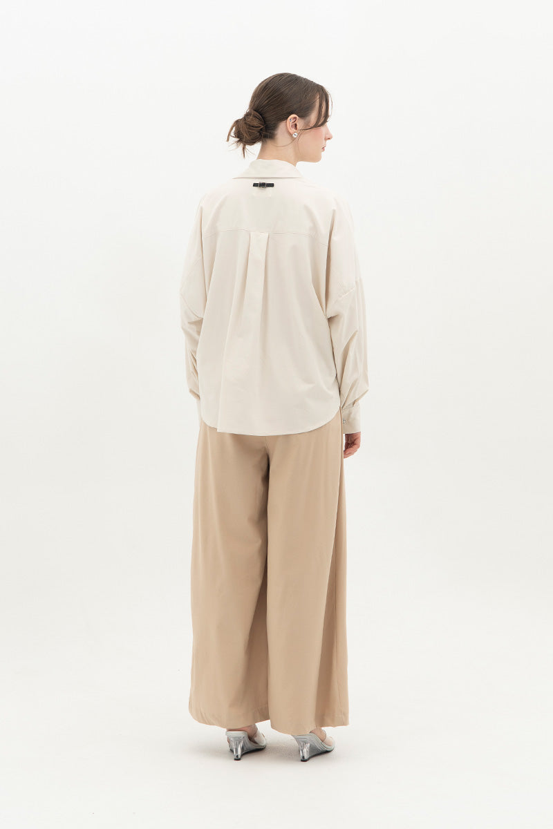 Pleated Shirt In Off White