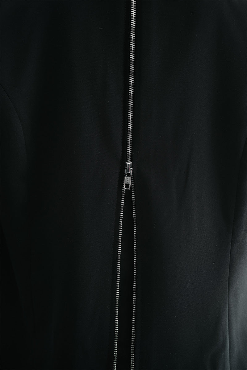 Zipper Back Blazer In Black