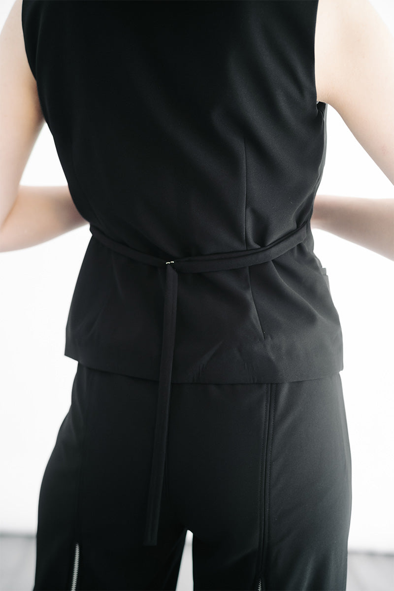 Zipper Vest In Black