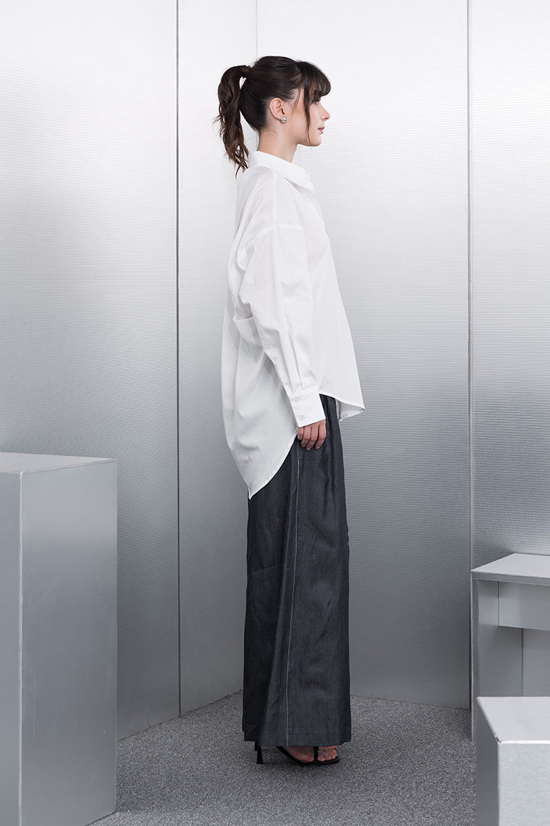 Backless Shirt In White