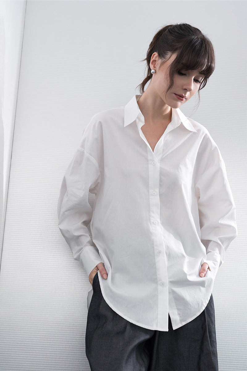 Backless Shirt In White