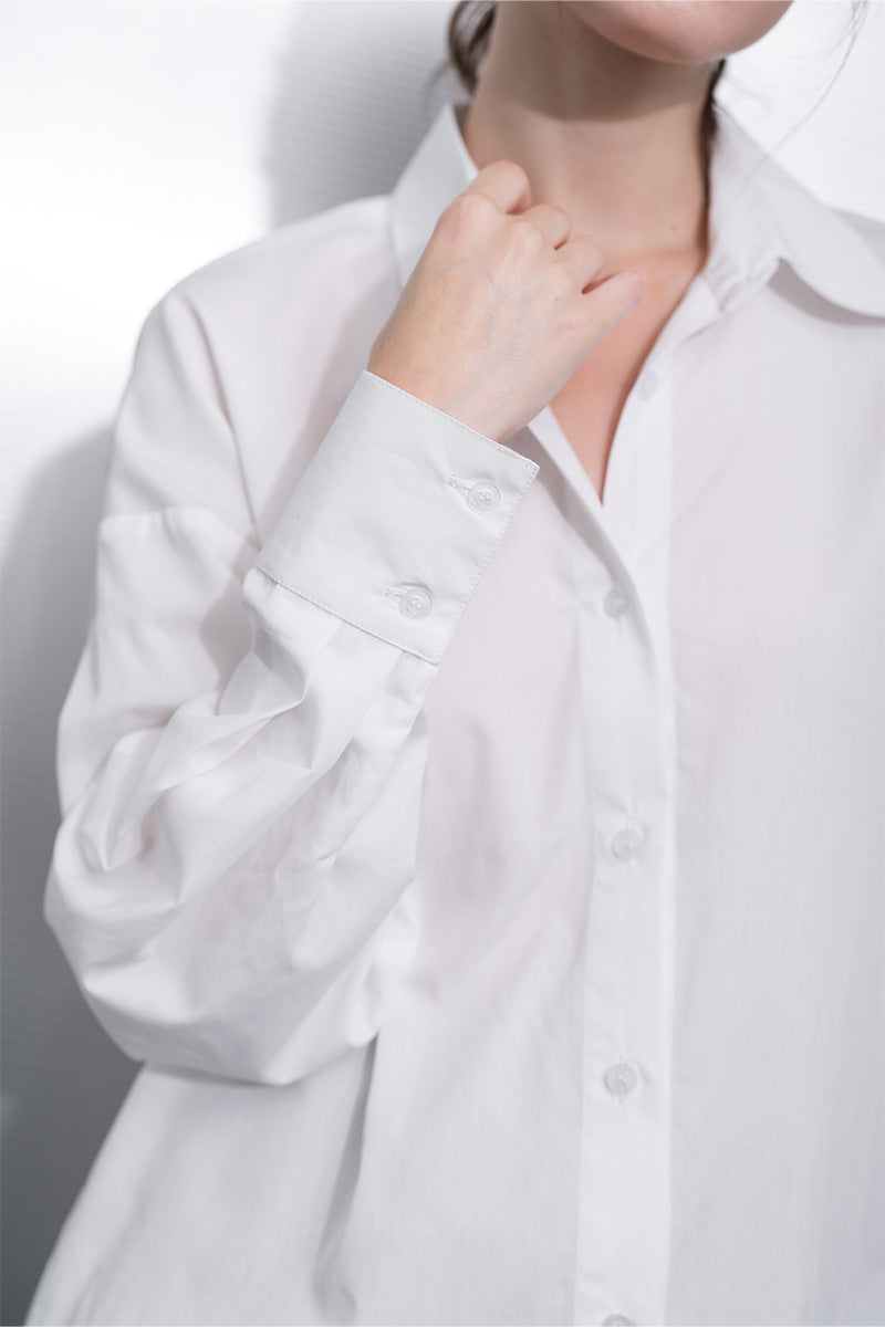 Backless Shirt In White